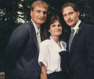 Louis with Judy and George on his wedding day